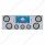 Chrome Rear Center Panel With 4X 7 LED 4" Reflector Lights & 3X 13 Red LED 2-1/2" Lights - Red LED/C