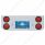Chrome Rear Center Panel With Four 7 LED 4" Reflector Lights & Grommets - Red LED/Red Lens