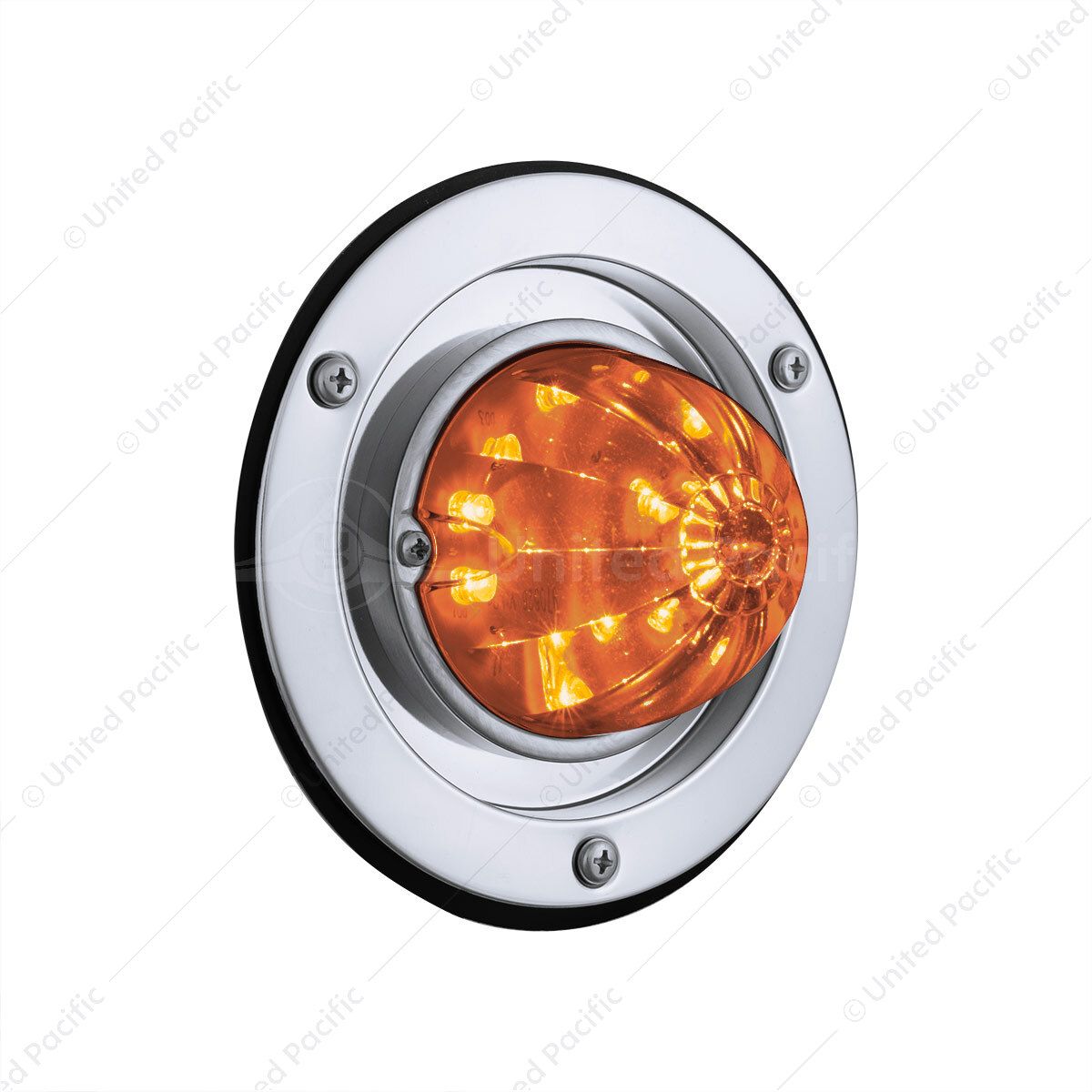 17 LED Dual Function Watermelon Light Sleeper Bunk Kit With 304 Stainless Steel Bezel-Amber LED/Ambe