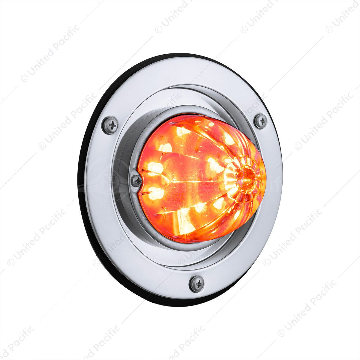 17 LED Dual Function Watermelon Sleeper Bunk Kit With 304 Stainless Steel Bezel-Amber LED/Clear Lens