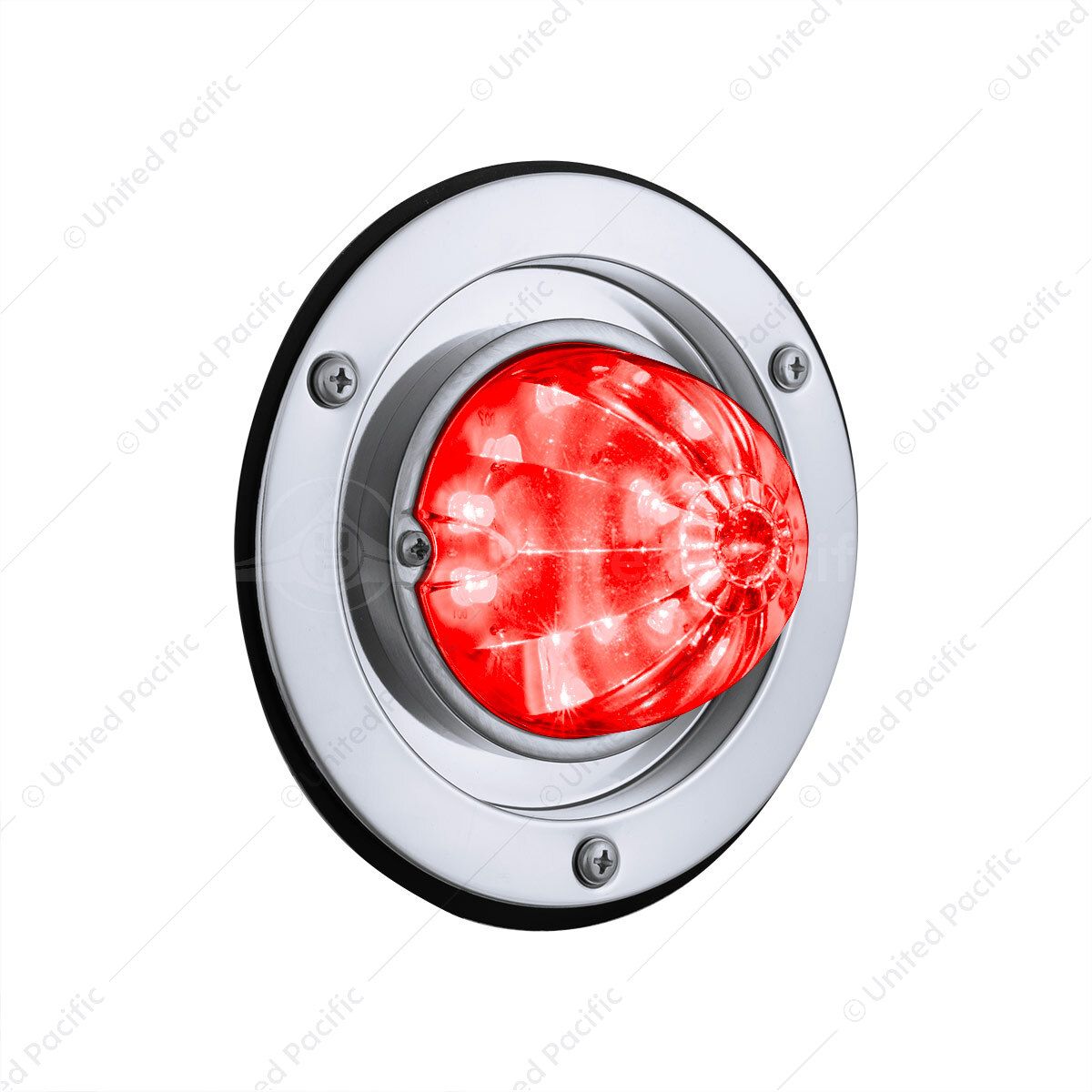 17 LED Dual Function Watermelon Light Sleeper Bunk Kit With 304 Stainless Steel Bezel-Red LED/Clear