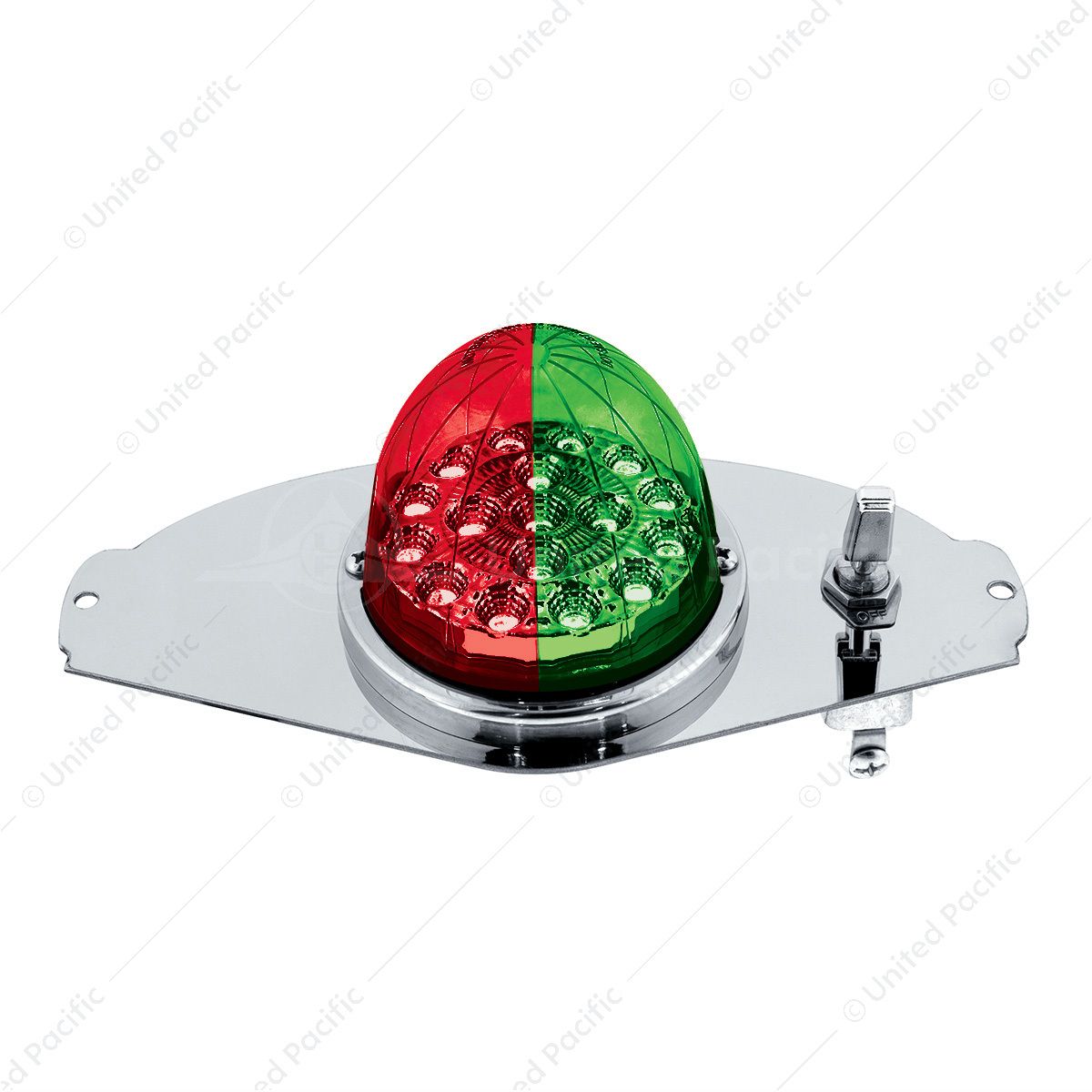 304 SS Above Door Dome Light Kit W/ 17 LED Double Fury Watermelon For 2008-2017 FL Cascadia-Red & Gr