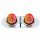 304 SS Above Door Dome Light Kit With 2 X 17 LED Double Fury Watermelon For KW & PB Trucks-Amber & R