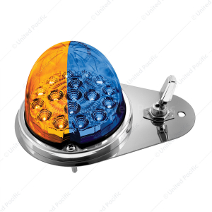 304 SS Above Door Dome Light Kit W/ 17 LED Double Fury Watermelon For 1994-2025 KW W900-Amber & Blue