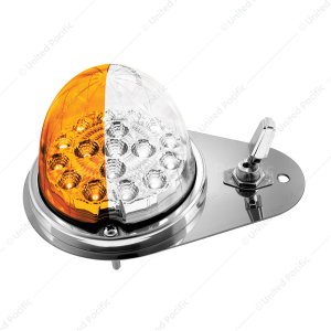 304 SS Above Door Dome Light Kit W/ 17 LED Double Fury Watermelon For 1994-2025 KW W900-Amber & Whit