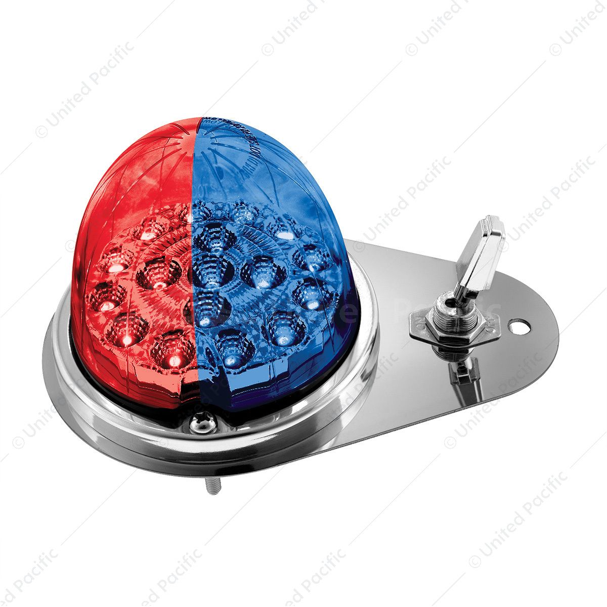 304 SS Above Door Dome Light Kit W/ 17 LED Double Fury Watermelon For 1994-2026 KW W900-Red & Blue L