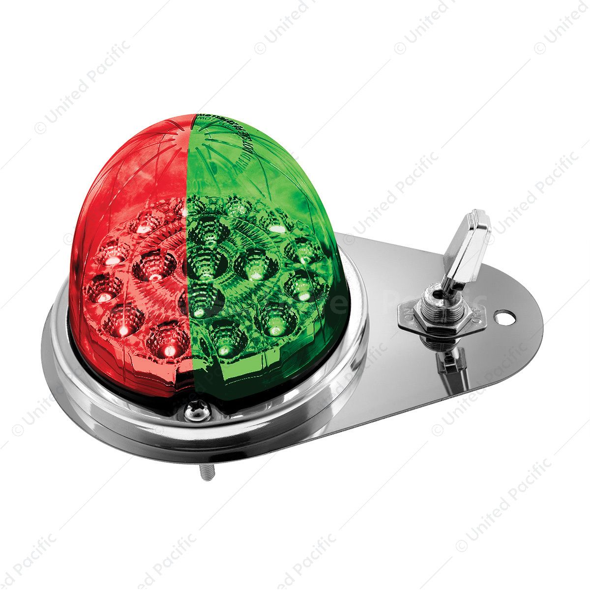 304 SS Above Door Dome Light Kit W/ 17 LED Double Fury Watermelon For 1994-2026 KW W900-Red & Green