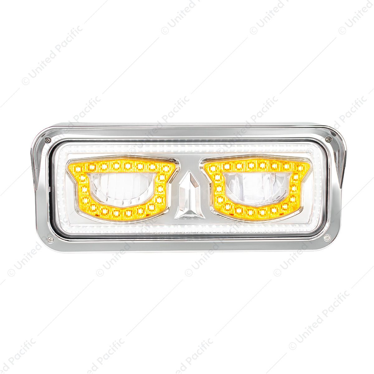 High Power Chrome LED Headlight With Turn Signal And Position Light-Driver