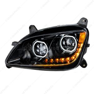 Black 10 LED Headlight For Peterbilt 587 (2010-2016) & 579 (2012-2021) - Driver Side