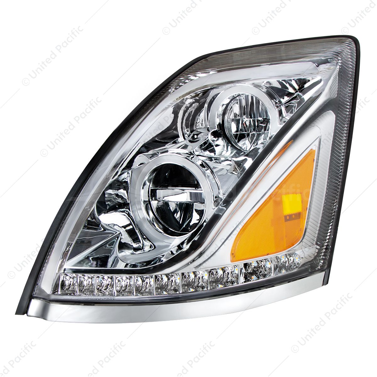 Chrome LED Headlight for 2003-2017 Volvo VN/VNL - Driver