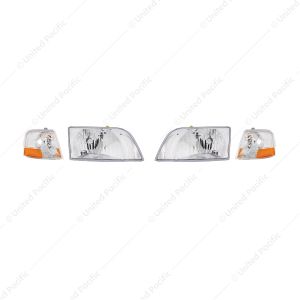 Headlight Assembly With Turn Signal For 1996-03 Volvo VN (Set)