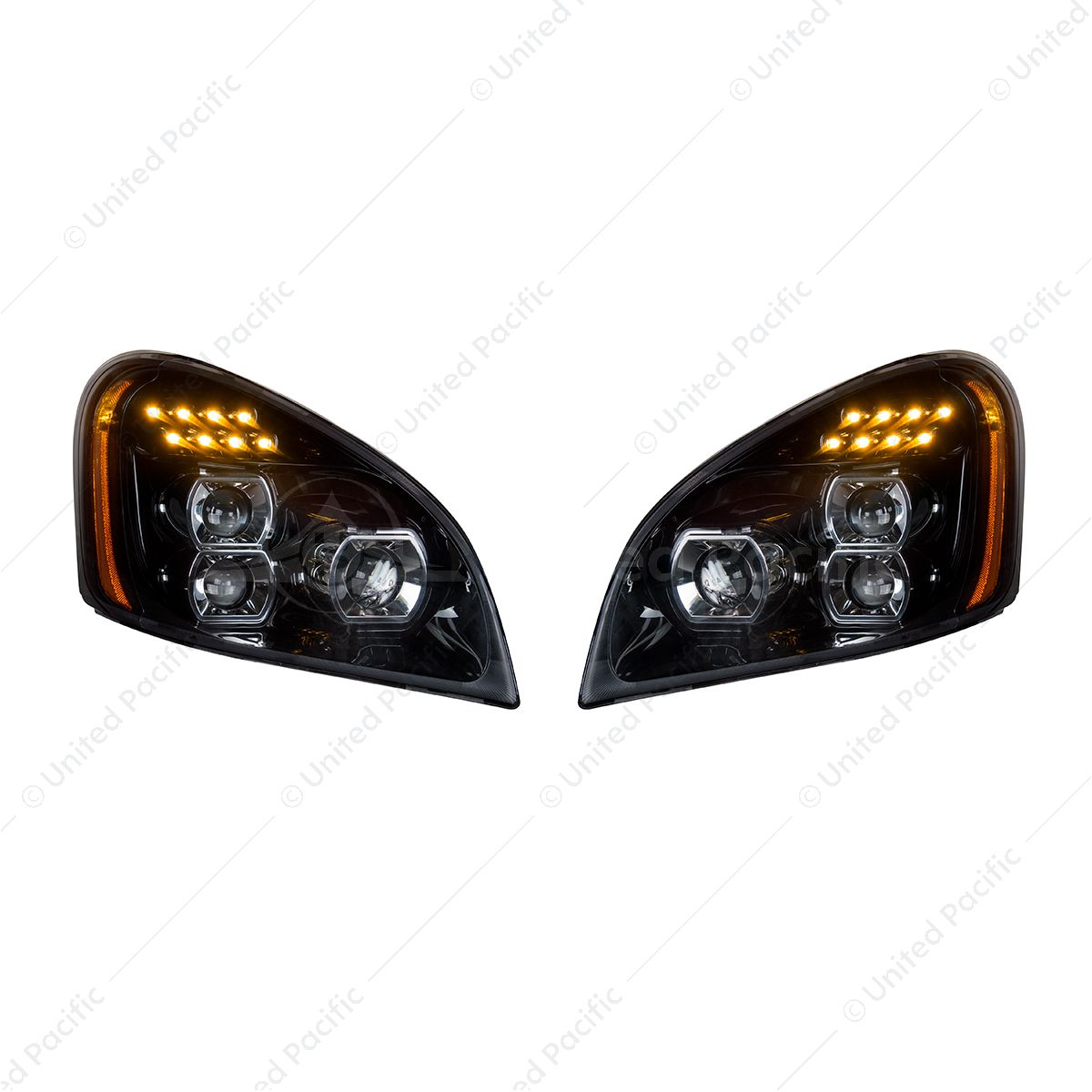 "Blackout" LED Headlight Set For 2008-2017 Freightliner Cascadia (Pair)