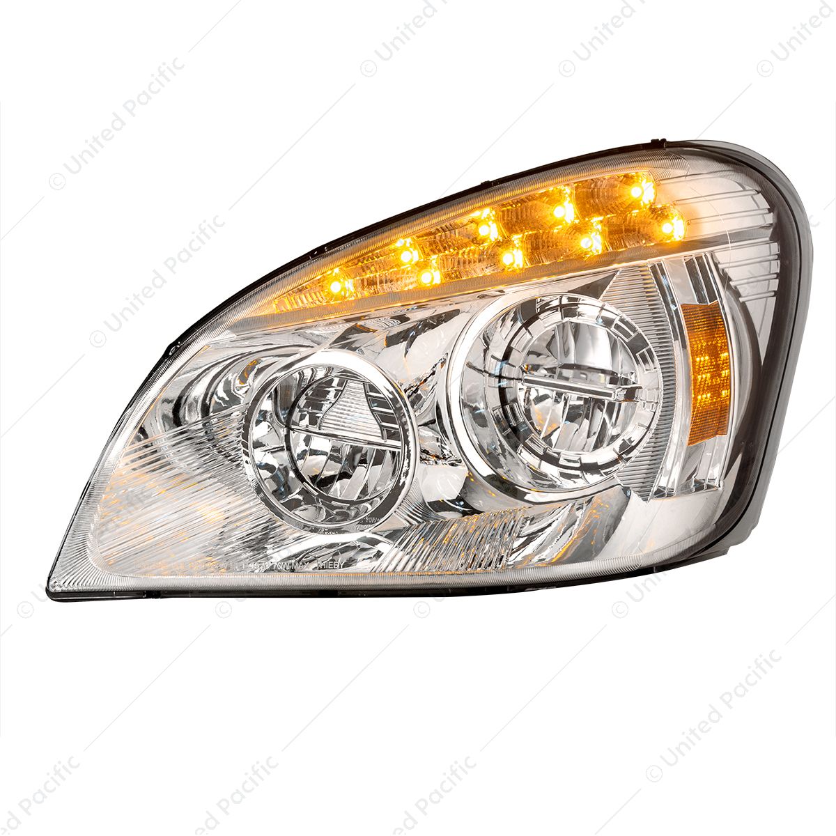 Chrome LED Headlight For 2008-2017 Freightliner Cascadia - Driver