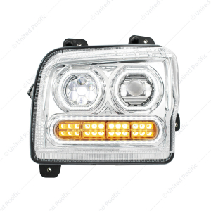 High Power 10 LED Headlight With 24 LED Turn & 100 LED Halo For 2019-2024 Kenworth W990