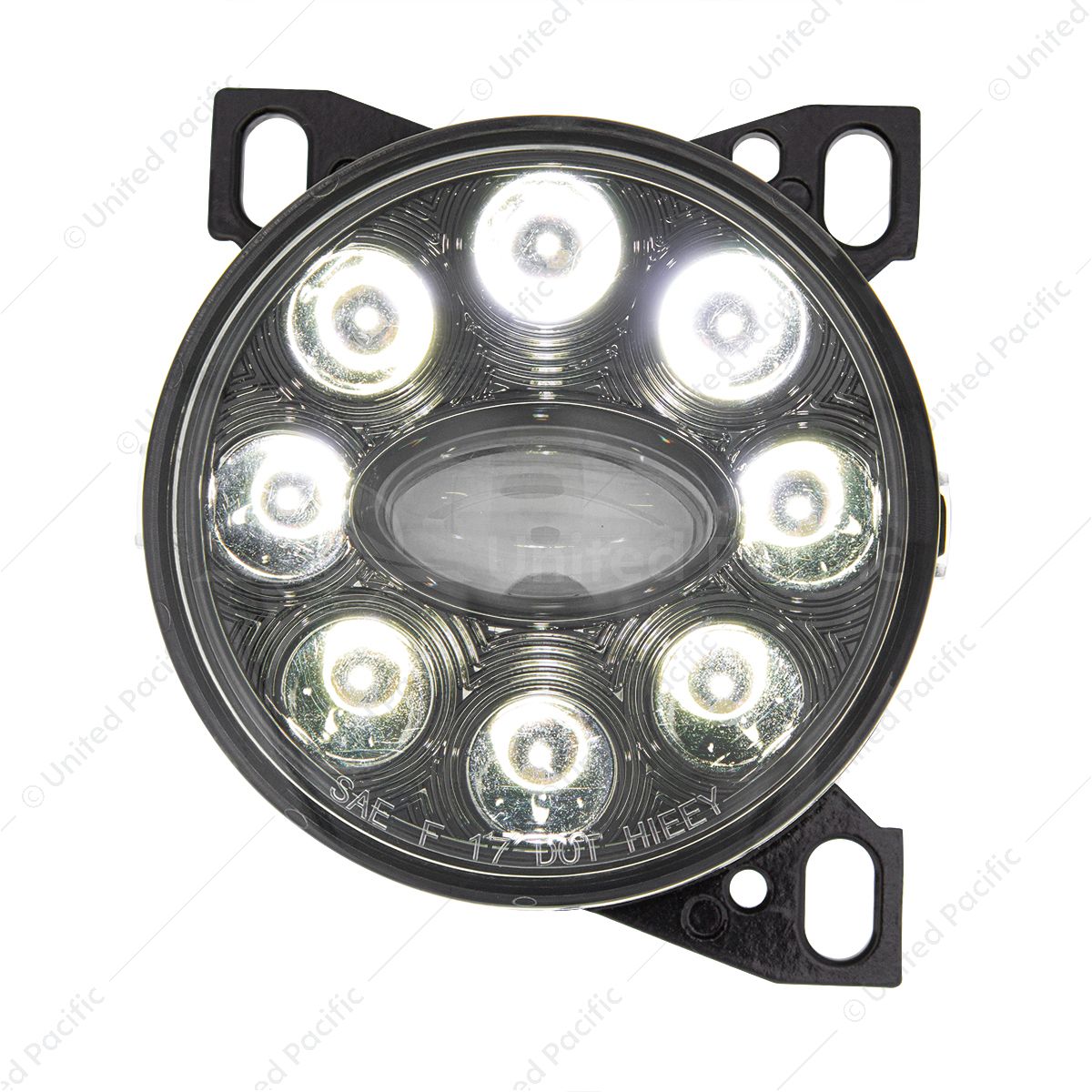 9 LED Projector Fog Light With LED Position Lights For Peterbilt 579/587 & Kenworth T660 - Black