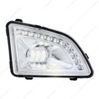 18 LED Chrome Projector Fog Light With Position Light For 2018-2024 Volvo VNL - Passenger/Right