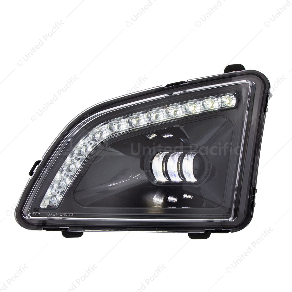 18 LED Black Projector Fog Light With Position Light For 2018-2024 Volvo VNL - Driver/Left