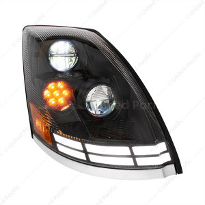 LED Headlight With Dual Color LED Light Bars For 2003-2017 Volvo VN/VNL
