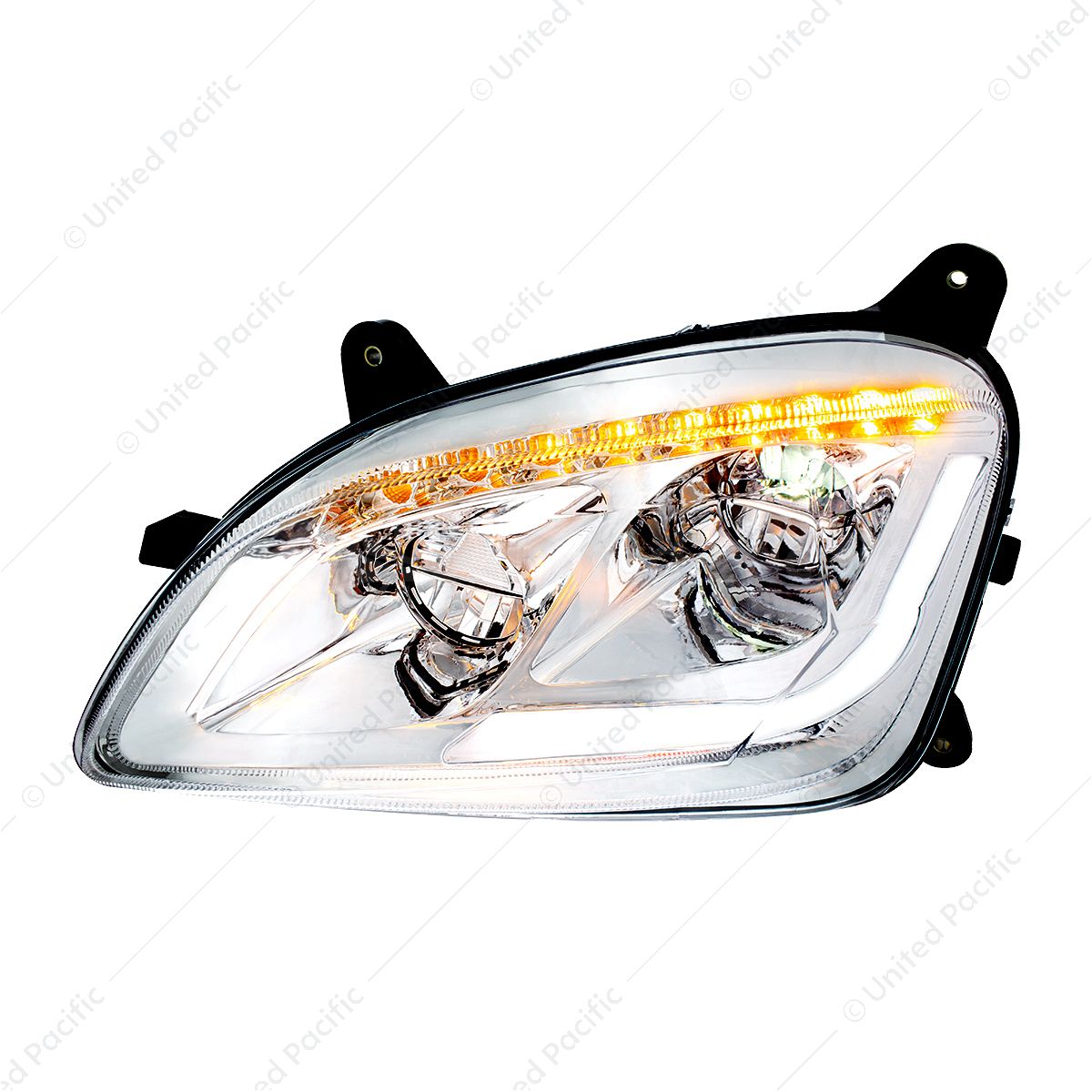 Chrome LED Headlight W/Sequential LED Turn Signal For Peterbilt 579 (2012-21) & 587 (2010-16) - Driv