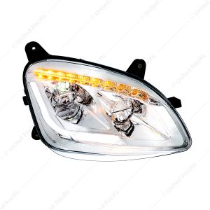 Chrome LED Headlight W/Sequential LED Turn Signal For Peterbilt 579 (2012-21) & 587 (2010-16) - Pass
