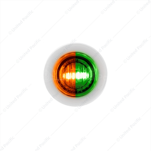 2 LED 3/4" Mini Double Fury Light (Clearance/Marker) - Amber & Green LED/Clear Lens
