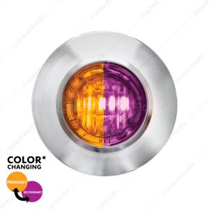 2 LED 3/4" Mini Double Fury Light (Clearance/Marker) - Amber & Purple LED/Clear Lens