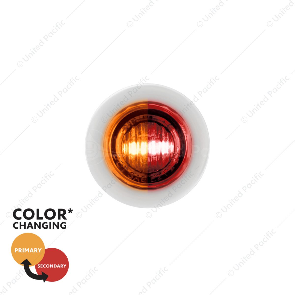Double Fury 2 LED 3/4" Mini Clearance/Marker Light-Amber & Red LED/Clear Lens