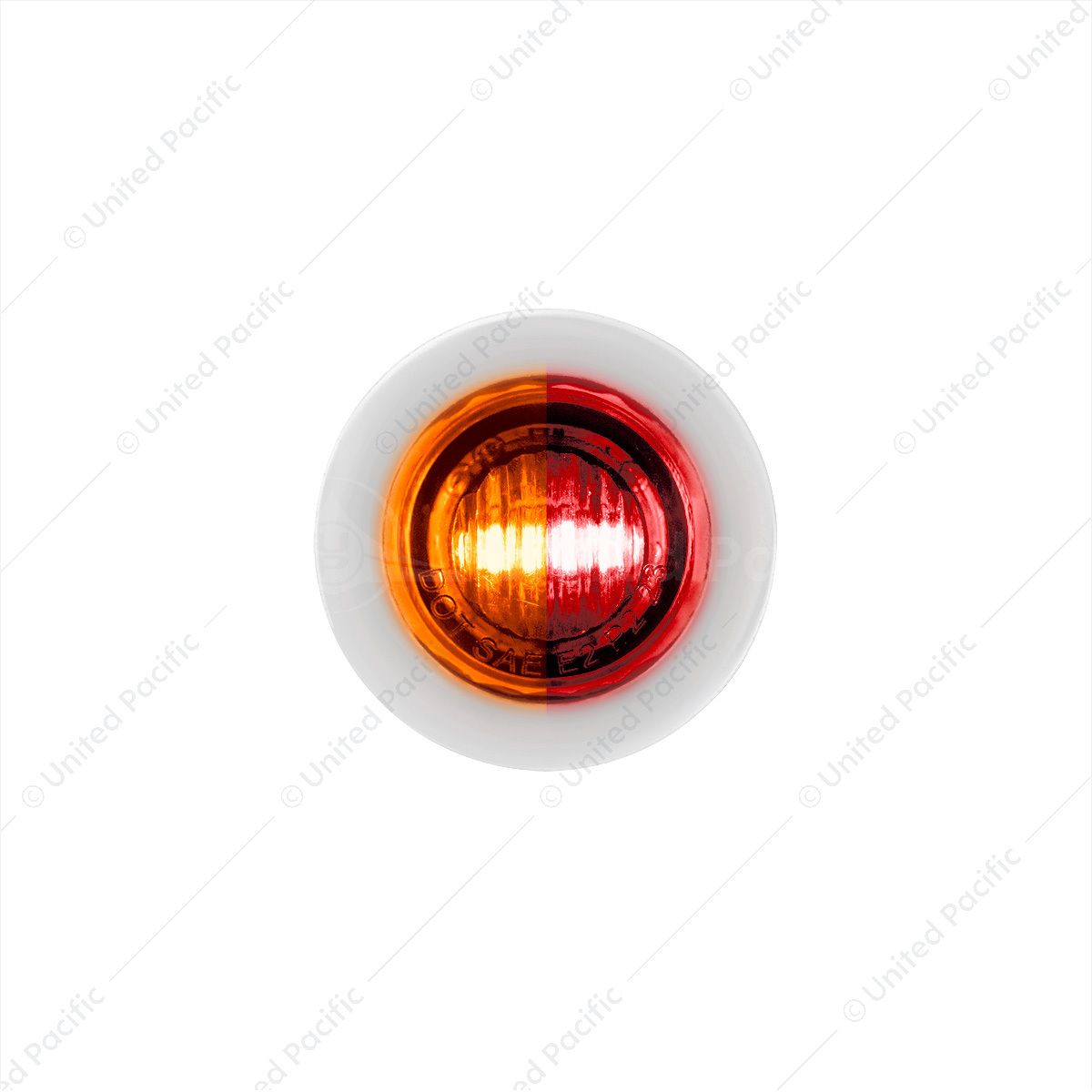 2 LED 3/4" Mini Double Fury Light (Clearance/Marker) - Amber & Red LED/Clear Lens