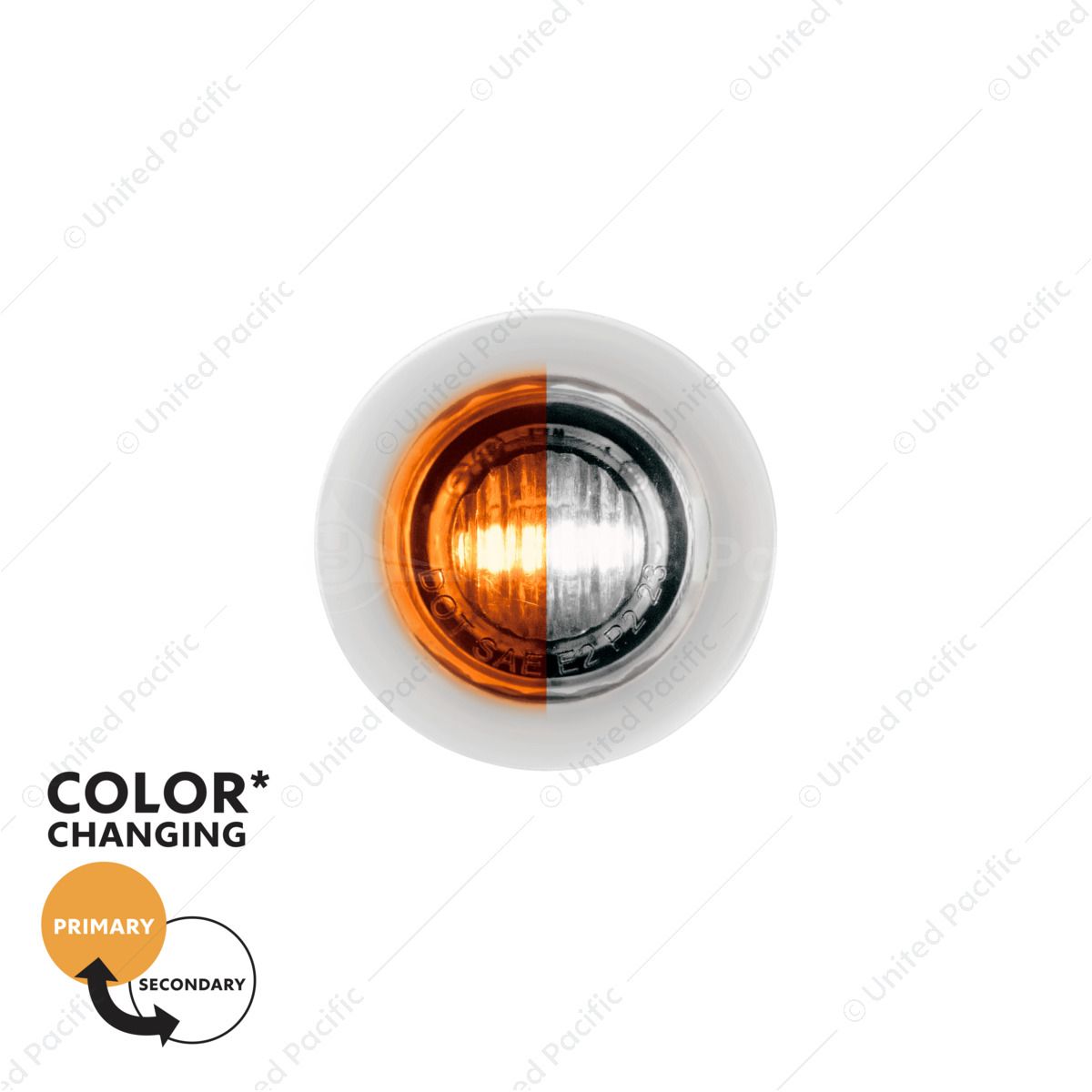 Double Fury 2 LED 3/4" Mini Clearance/Marker Light-Amber & White LED/Clear Lens