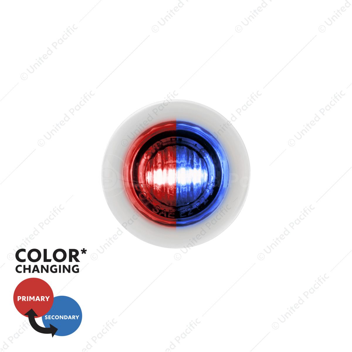 Double Fury 2 LED 3/4" Mini Clearance/Marker Light-Red & Blue LED/Clear Lens
