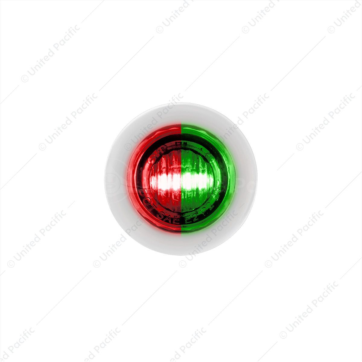 2 LED 3/4" Mini Double Fury Light (Clearance/Marker) - Red & Green LED/Clear Lens