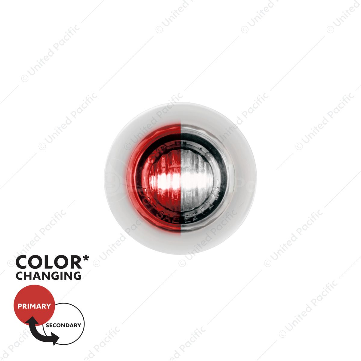 Double Fury 2 LED 3/4" Mini Clearance/Marker Light-Red & White LED/Clear Lens