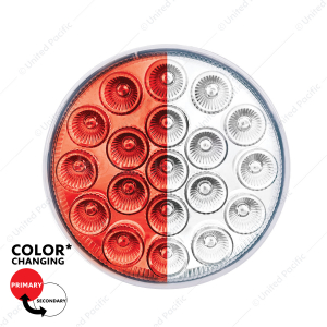 19 LED 4" Round Double Fury Light (Stop & Turn) - Red & White LED/Clear Lens