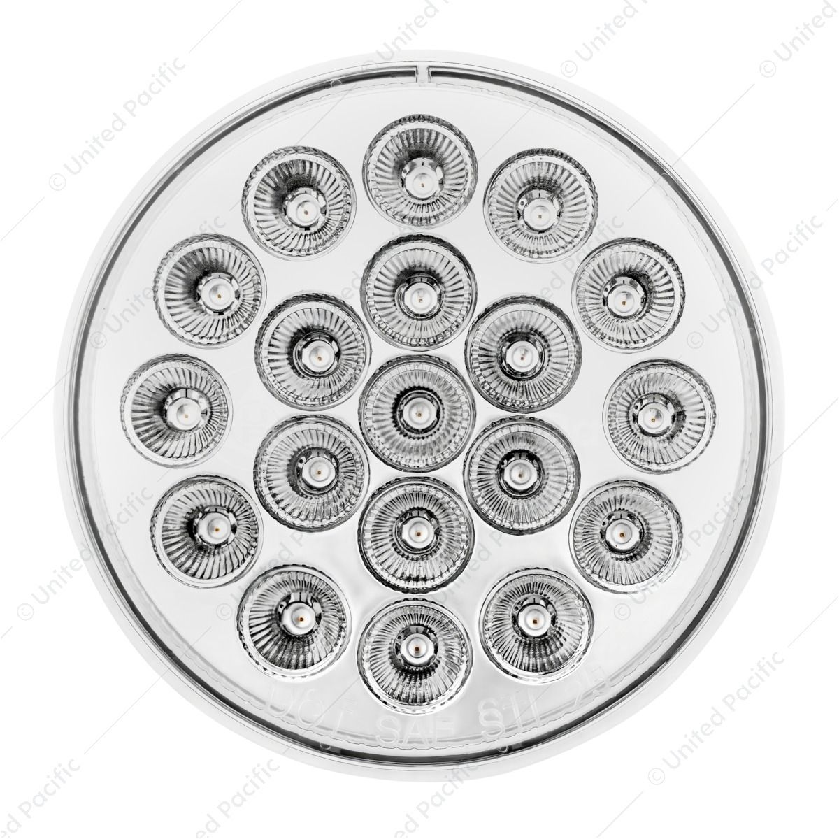 Double Fury 19 LED 4" Round Turn Signal Light-Amber & White LED/Clear Lens