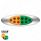 10 LED Oval Double Fury Light With Clear Lens & Chrome Bezel (Clearance/Marker) - Amber & Green LED/