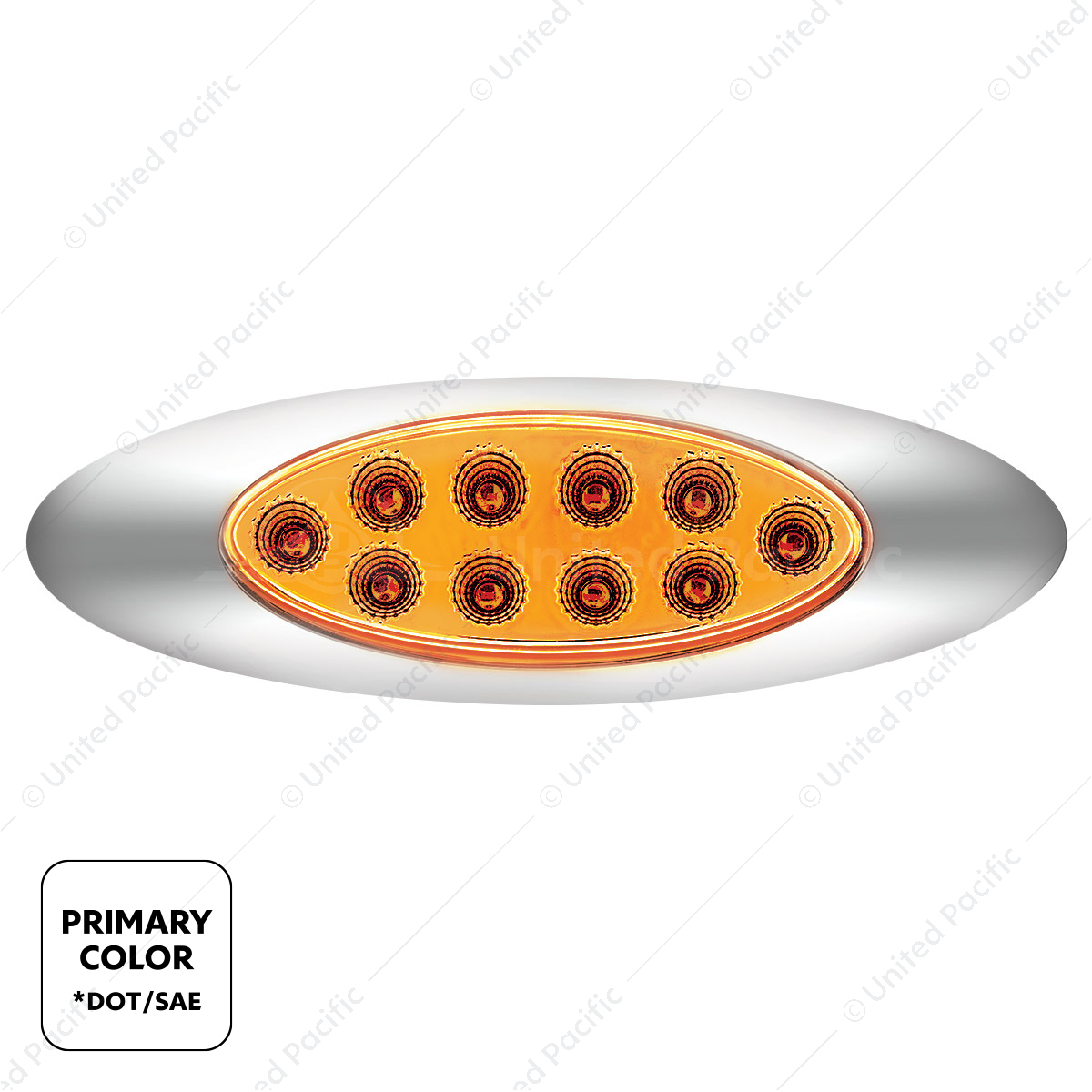 truck.upauto.com: 10 LED Oval Double Fury Light With Clear Lens