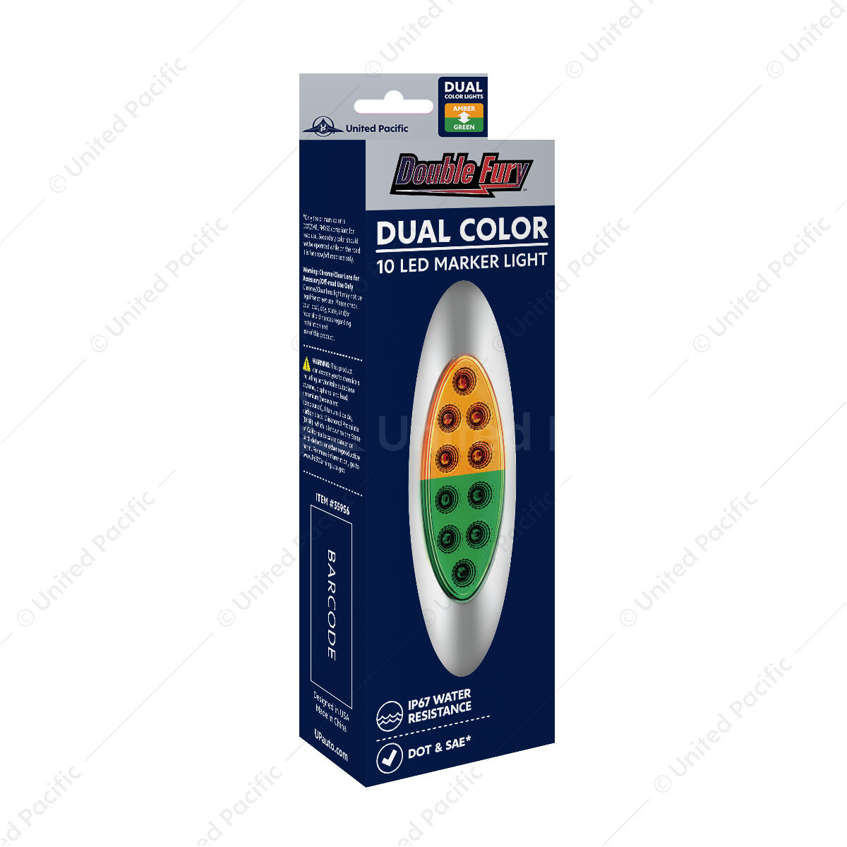 truck.upauto.com: 10 LED Oval Double Fury Light With Clear Lens