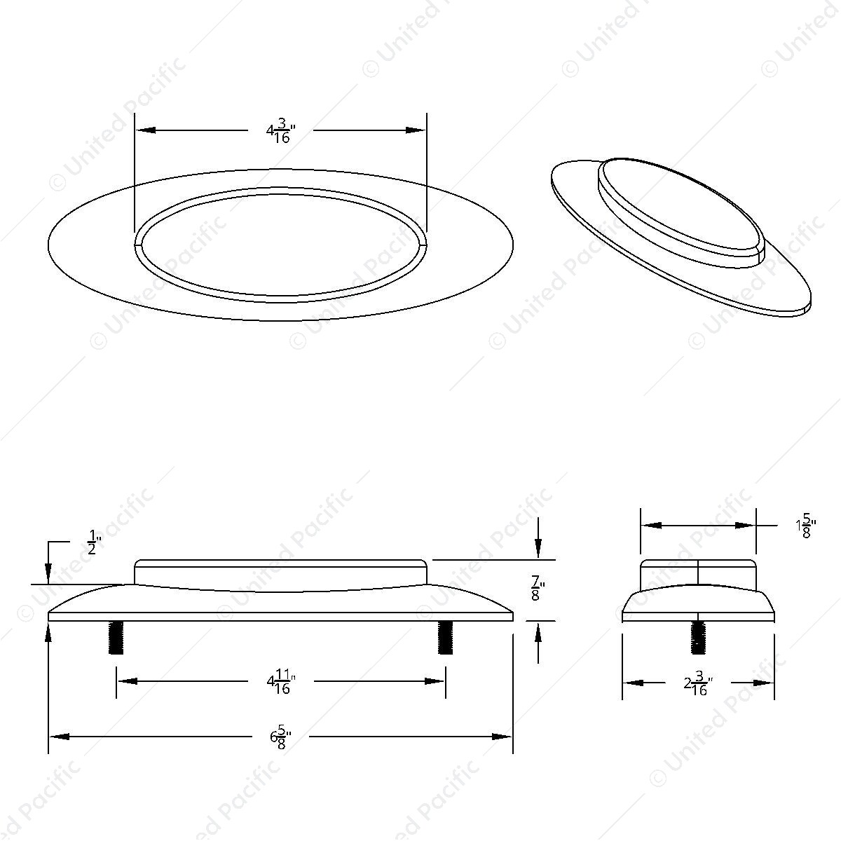 truck.upauto.com: 10 LED Oval Double Fury Light With Clear Lens