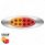 10 LED Oval Double Fury Light With Clear Lens & Chrome Bezel (Clearance/Marker) - Amber & Red LED/Cl