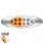 10 LED Oval Double Fury Light With Clear Lens & Chrome Bezel (Clearance/Marker) - Amber & White LED/