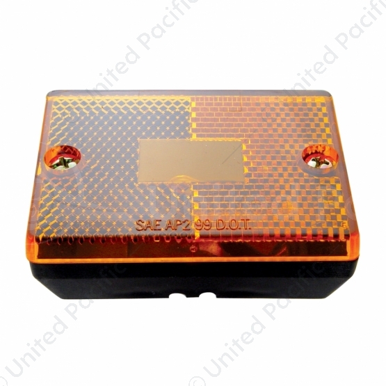 Rectangular Light (Clearance/Marker) With Reflex Lens & Black Base - Amber Lens
