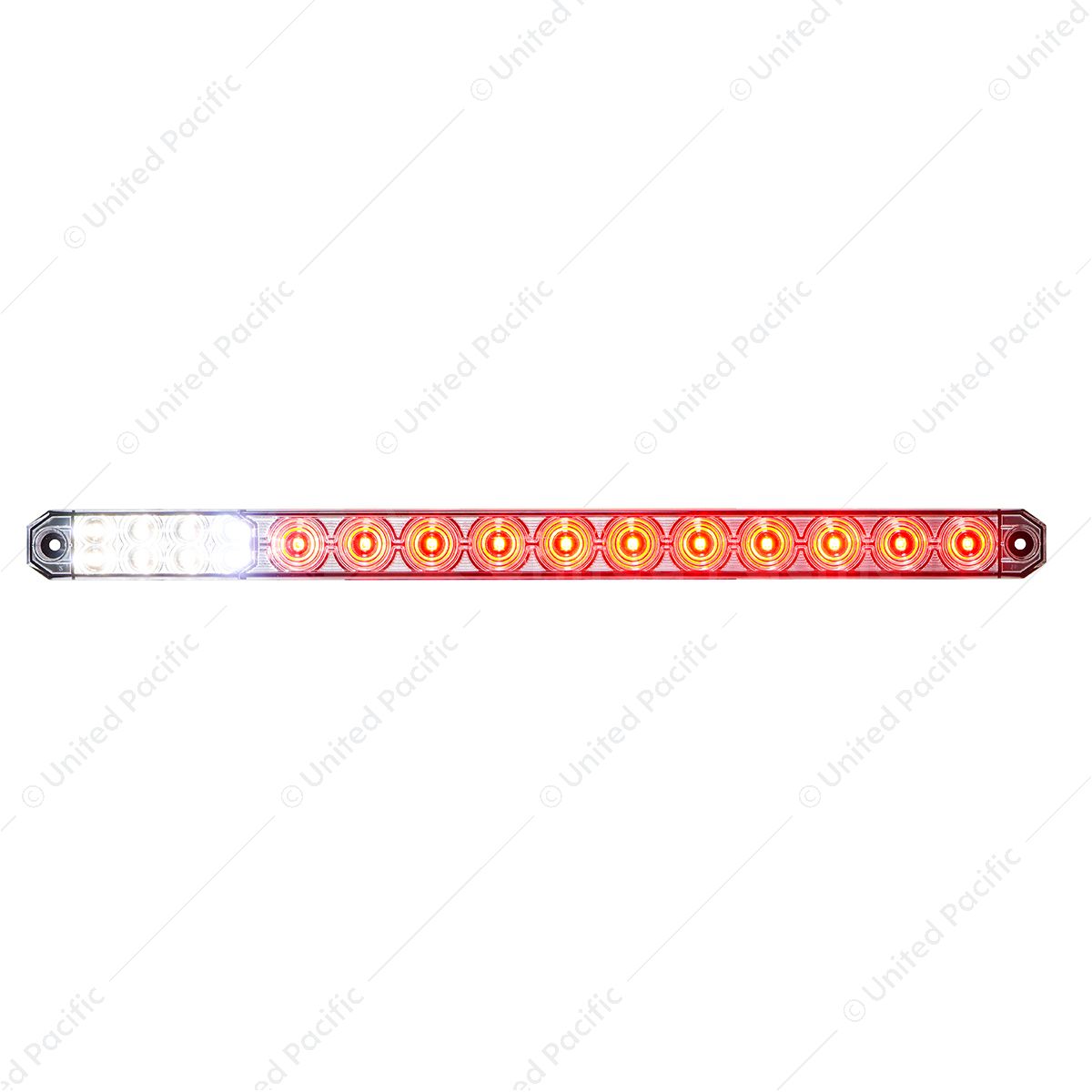 17" 27 LED Low Profile Light Bar (Stop, Turn & Tail) With Back-Up Light - Red & White LED/ Red & Cle