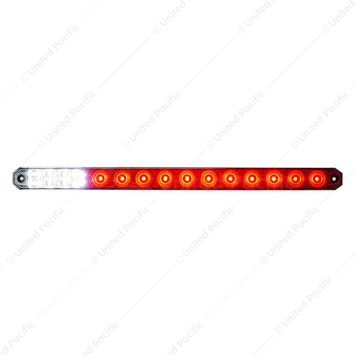 17" 27 LED Low Profile Light Bar (Stop, Turn & Tail) With Back-Up Light - Red & White LED/ Clear Len