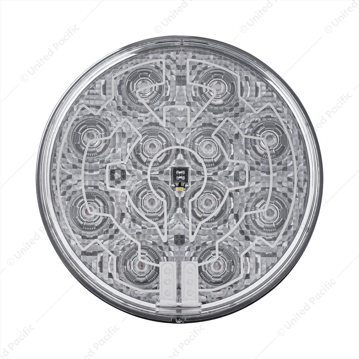 12 LED 4" Round Light (Stop, Turn & Tail) With Heated Lens - Red LED/Clear Lens