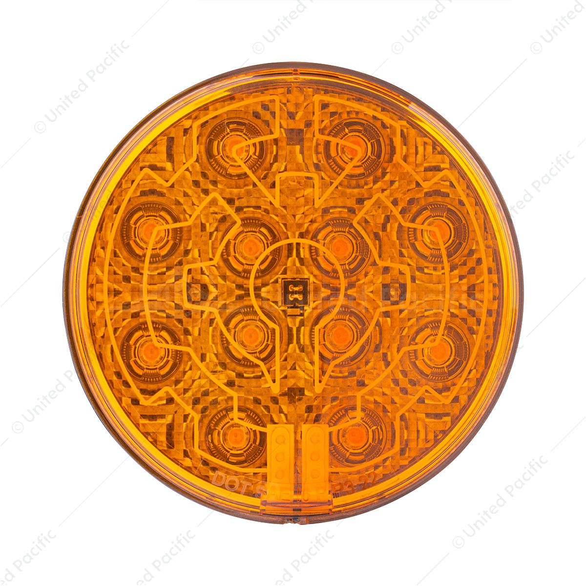 12 LED 4" Round Light (Turn Signal) With Heated Lens - Amber LED/Amber Lens