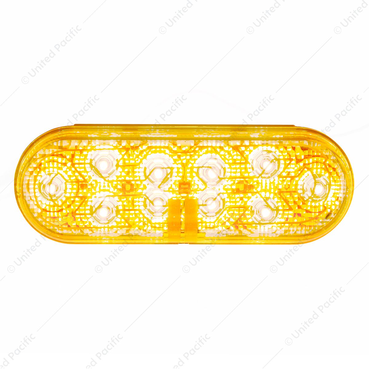 10 LED 6" Oval Light (Turn Signal) With Heated Lens - Amber LED/Amber Lens