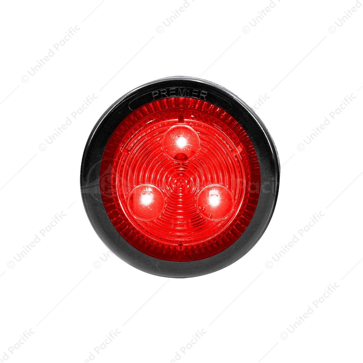 3 LED 2" Round Low Profile Light Kit (Clearance/Marker) - Red LED/Lens