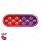13 LED 6" Oval Double Fury Light (Stop & Turn)-Red & Purple LED/Clear Lens