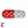 13 LED 6" Oval Double Fury Light (Stop & Turn)-Red & White LED/Clear Lens