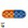 13 LED 6" Oval Double Fury Light (Turn Signal)-Amber & Blue LED/Clear Lens